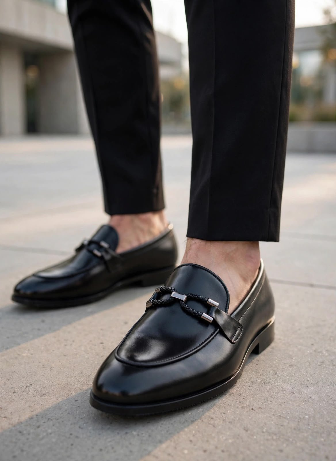 Premium Black Leather Horsebit Formals