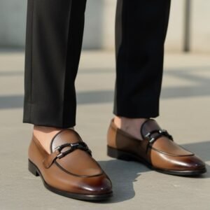 Premium Brown Leather Horsebit Formals