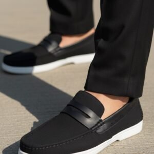 Premium Black Suede Leather Loafers