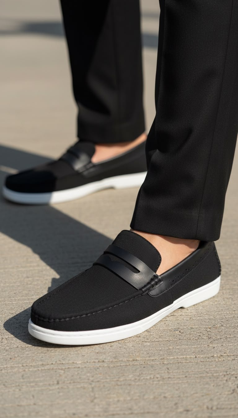 Premium Black Suede Leather Loafers