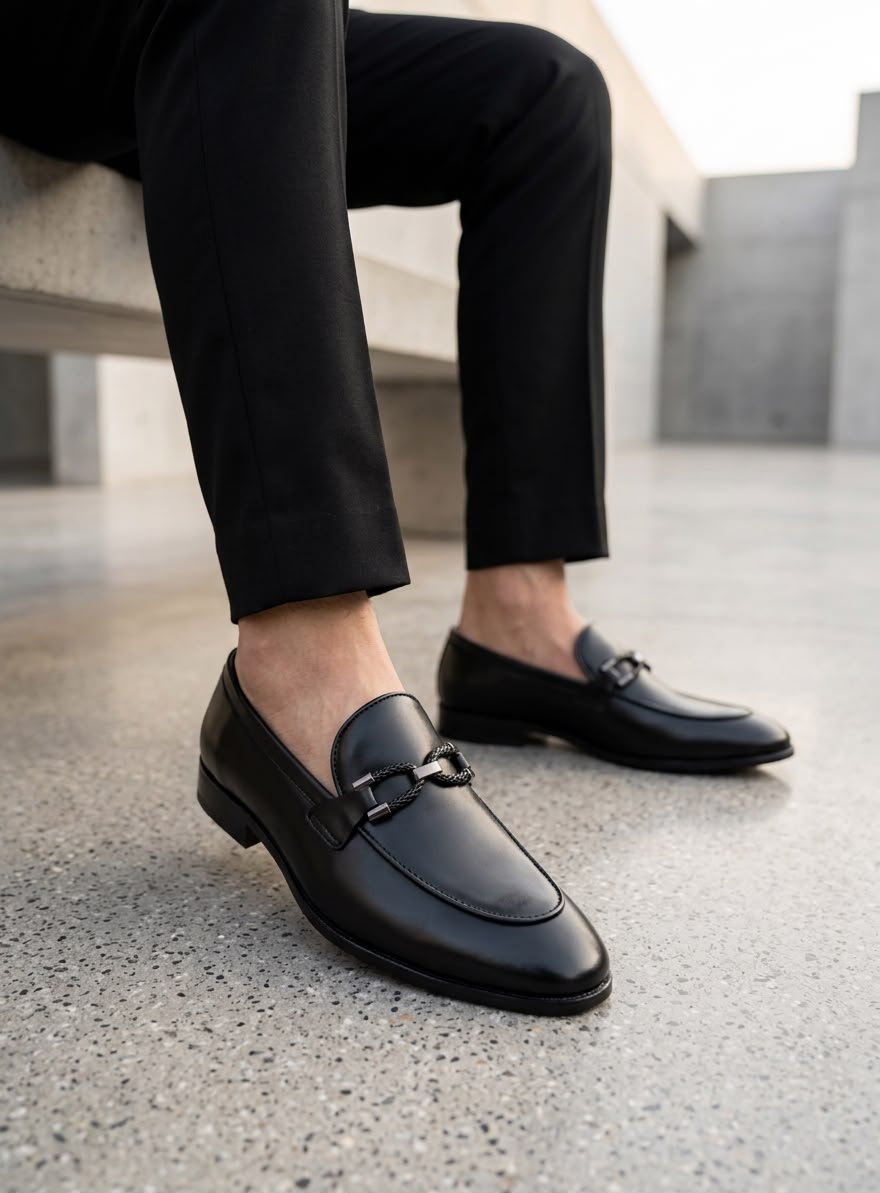 Premium Black Leather Horsebit Formals - Image 2